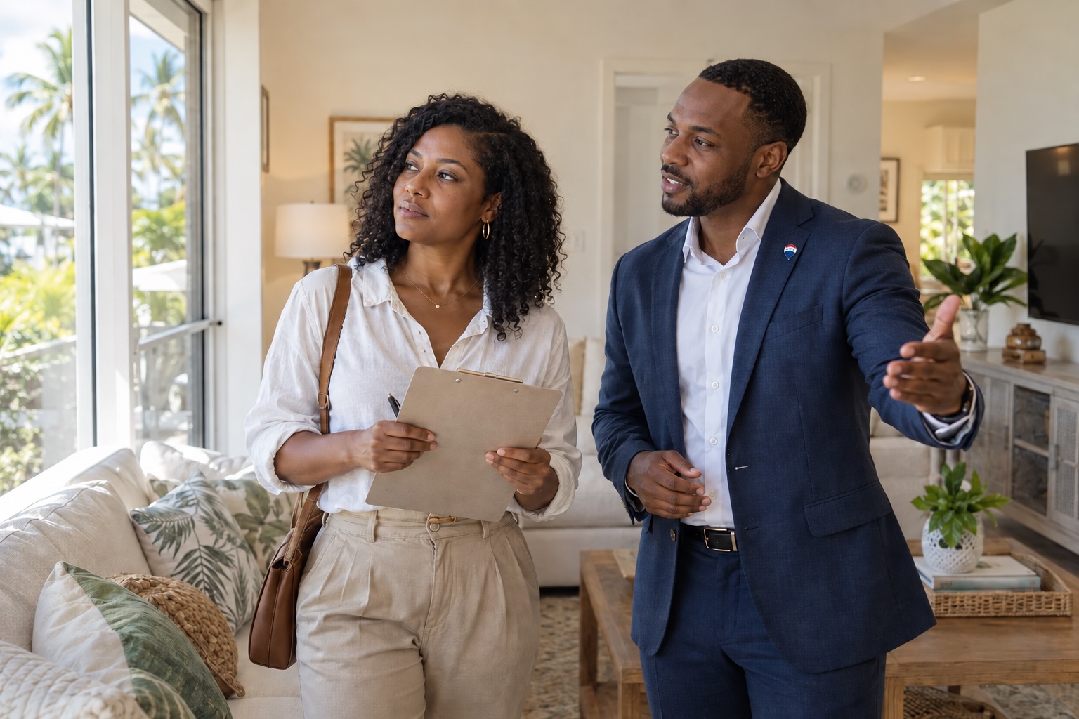 A buyer viewing a home with an agent